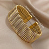 Vintage Stainless Steel Braided Mesh Open Bracelet Classic Cuff Jewelry for Women Men Daily Party Wear Jewelry Gifts - Image 6