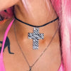 Y2K Jewelry Acrylic Leopard Print Zebra Print Cross for Women Cool Kawaii Cute Sexy Necklace Punk Accessories Goth - Image 1