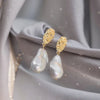 Irregular Water Droplet Imitation Pearl Dangle Earrings for Women Geometry Oval Metal Sheet Drop Earrings Party Retro Jewelry - Image 3