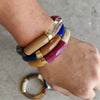 Chunky Bamboo Tube Beaded Acrylic Bracelets for Women Man Multicolor Resin Stretchy Statement Bangle Stack Jewelry Gift - Image 2