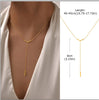Stainless Steel Lariat Necklace Gold Plated, Dainty Long Necklace Laryered Necklaces For Women Girls, Y Shape Drop Pendant - Image 10