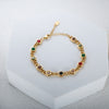 Colorful Cubic Zirconia Panel Bracelet Necklace For Women Gold Color Stainless Steel Crystal Fisheye Jewelry Set - Image 3