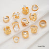12pcs Vintage Chunky Irregular Faux Pearl Ring Sets for Women Geometric Flower Liquid Hollow Metal Rings Elegant Jewelry - Image 6