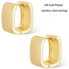 Gold Plated Women's Earring Chunky Square Stainless Steel Earrings Woman Hoops Woman Minimalist - Image 1