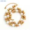Mhs.sun 4/6/8/10MM Pearl Stainless Steel Bead Necklaces Classic Gold Plated For Women Men Daily Party Jewelry Gifts - Image 6