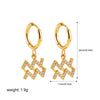 Zodiac Sign 12 Constellation Hoop Earrings for Women Shiny Zircon Gold Plated Ear Buckle Huggie Hoops Jewelry Gifts - Image 7