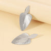 Advanced Metal Textured Leaf Pendant Big Earrings Women's Exaggerated Party Jewelry Gold Color Geometry Drop Earring - Image 5