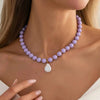 Colorful Acrylic Bead Necklace with Irregular Pearl-Style Pendant - Image 22