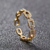 Classic Twist Chain Open Rings For Women Zircon Stainless Steel Geometric Twist Wrapped Couple Ring Wedding Aesthetic Jewelry - Image 5