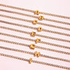 Simple Classic Gold Color Plated Stainless Steel White Rhinestone Chain Twelve Letter Bracelet Stackable Chain Bracel - Image 6