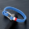 Nautical Bracelets for Men Double Strand Surfer Rope Bracelet Stainless Steel Anchor Shackle Handmade Ideal Gift for Son - Image 3