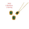 TD Classic Nature Stone Tiger-eye Earrings and Necklace Set Stainless Steel Pearl Stud Earrings for Women - Image 15
