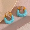 Favourite Color Summer Vocation Chunky Acrylic Resin Hoop Earrings For Woman Stainless Steel Jewelry - Image 3