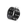 80s Black Round Square Gothic Spike Bracelet Punk Rock Bracelet Studded Faux Leather Bracelet for Men Women - Image 2