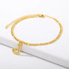 Vintage 26 Initial Letter Pendant Cuban Chain Anklet Gold Plated Leg Ankle Bracelets For Women - Image 17
