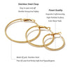 Classic Hoop Earrings for Women, Stainless Steel Hoop Earrings Set, Lightweight Large Hoop Earrings for Women, Loop Earrings Set - Image 2