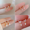 Small Zircon Hollow Heart Dangle Earrings For Women Girls Gold Color Elegant Charm Jewelry Accessories Birthday Party Gifts - Image 1