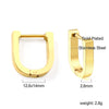 Geometric Square Star Heart U Shape Hoop Earrings For Women Men Golden Sliver Color Stainless Steel Retro Piercing - Image 19