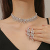 3pcs Women's Jewelry Set Rhinestone Earrings Necklace Wedding Party Accessories-4068 - Image 7