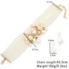 Statement Vintage Pearls Chocker Necklace&Earrings for Women Wedding Party Jewelry - Image 2