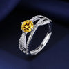 Silver Cubic Zirconia Ring for Women, Adjustable Sparkling Open Ring, Wedding Party Jewelry Gift - Image 3