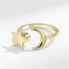 Rose Flower Rotating Ring For Women Spinner Fidgets Heart Charm Adjustable Open Rings Star Moon - Image 33