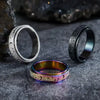 Frosted Stainless Steel Moon And Star Fidget Rings For Women Men And Rotating Ring Metal Spinner Ring - Image 1