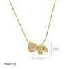 Delicate Heart Pink Zircon Mini Letter Pendant Necklace for Women Gold Plated Balloon Bubble Initial Alphabet Jewelry - Image 5