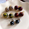 Vintage Brown Leopard Round Bead Drop Earrings for Women Resin Ball Geometric Ear Buckles Earrings Jewelry Gifts - Image 5