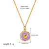 Punk Geometric Irregular Enamel Colorful Stone Pendant Necklace for Women Stainless Steel Cross Heart Opal Choker Gifts - Image 9