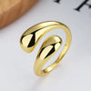 Chunky Adjustable Water Droplet Rings Handmade High Polished Thumb Band Statement Ring for Women Girl Opening Ring - Image 1
