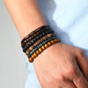 6PCS Wodeen Braided Wrap Leather Bracelet for Men Vintage Life Wood Beads Male Armband - Image 5