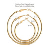 Classic Hoop Earrings for Women, Stainless Steel Hoop Earrings Set, Lightweight Large Hoop Earrings for Women, Loop Earrings Set - Image 4