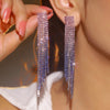 Temperament Multicolor Shiny Rhinestone Long Tassel Earrings - Image 7