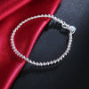 silver Classic 4MM round beads chain Bracelets for women Wedding party Wild Christmas Gift Jewelry - Image 3