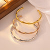 Stylish Stainless Steel Gold Plated Bamboo Link BanglesTrend Bracelet For Ladies Gents Romantic Celebration Present Chic Jewelry - Image 1