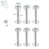 ZS 6-13PCS/LOT 16G Stainless Steel Lip Labret Piercing Set Crystal Monroe Lip Stud Ear Tragus Helix Cartilage Piercing 6/8/10mm - Image 12