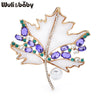 Purple Rhinestone Maple Leaf Brooches For Women Unisex 2-color Beautiful Flowers Plants Party Office Brooch Pins Gifts - Image 6