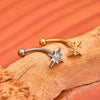 Titanium 16G CZ North Star Rook Earring 6mm 8mm 10mm 12mm Curved Barbell Eyebrow Cartilage Tragus Labret Piercing - Image 2