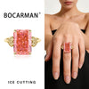 Bocarman Rectangular Ice Cut Mint Green Cubic Zirconia Copper Ring For Women Vintage Engagement Wedding Adjustable Jewelry - Image 21