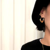 Geometric Metal Hoop Earrings for Women Gold Color/Silver Color Lady's Ear Earrings Daily Wear Versatile Jewelry - Image 3