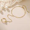 Ring Bracelets for Women Heart Clover Paperclip Chain Hand Chain Finger Bangle Stainless Steel Adjustable Wrist Jewelry - Image 9