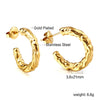 Punk Golden Plated Stainless Steel Reticulate Rhombus Hoops Earrings For Women Anti-Allergic Temperament Jewelry - Image 11