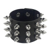 Three Row Cuspidal Spikes Rivet Stud Wide Cuff PU Leather Punk Gothic Rock Unisex Bracelet Men Jewelry Leather Bracelet - Image 5