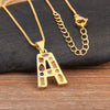 Inlaid Colorful Zircon A-Z Letters Pendant Necklace Name Initials Alphabet For Women Accessories Gifts - Image 4