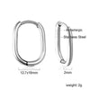 Two-Piece Clip-On Hoop Earrings with Oval Profile - Image 7