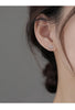 silver Flower Stud Earrings for Women Elegant Wedding Jewelry - Image 6