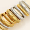 1pc Stainless Steel 60mm Double Layer Elasticity Polish Bracelet Hip-Hop Metal Thick Bangle Unisex Vintage Jewelry Gifts - Image 2