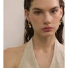 Classic Stainless Steel Simulated Pearls Geometric Hoop Earrings for All Occasions Chic Versatile Daily Golden Jewelry - Image 3
