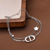Titanium Steel Double Layer Bracelet with Letter Star Design Simple Elegance Daily Wear Unique Style Hand Jewelry - Image 3